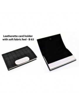 Leatherette Card holder with soft fabric feel