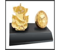 Metal Ganesha With Clock