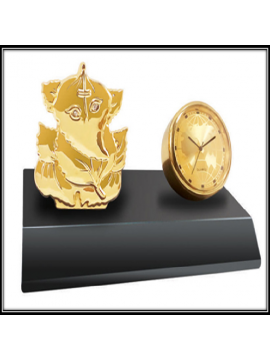 Metal Ganesha With Clock