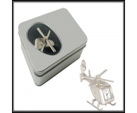 Table Clock Helicopter in Metal Box