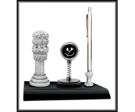 Table Clock with Ashoka Pillar & Pen