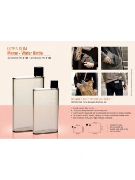 Ultra slim "Memo" water bottle (A5 size) (420 ml)