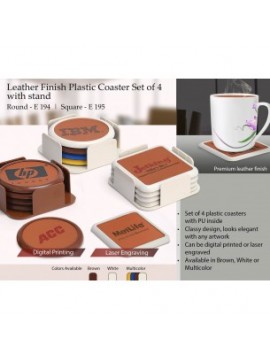 Leather finish Plastic coaster 