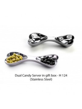 SS Bone Style Dual Serving Bowl